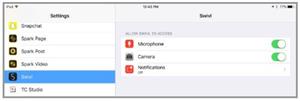 Image showing on iPad how to change settings 