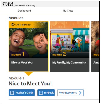 ScreenShot of HMH Dashboard 