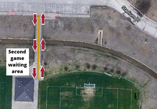 Clark East gate, entrance, exit, and traffic flow. 