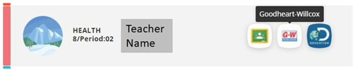 Goodheart Willcox tile on student schedule