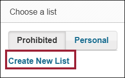Create New List 