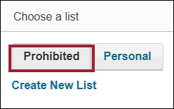 Prohibited Tab