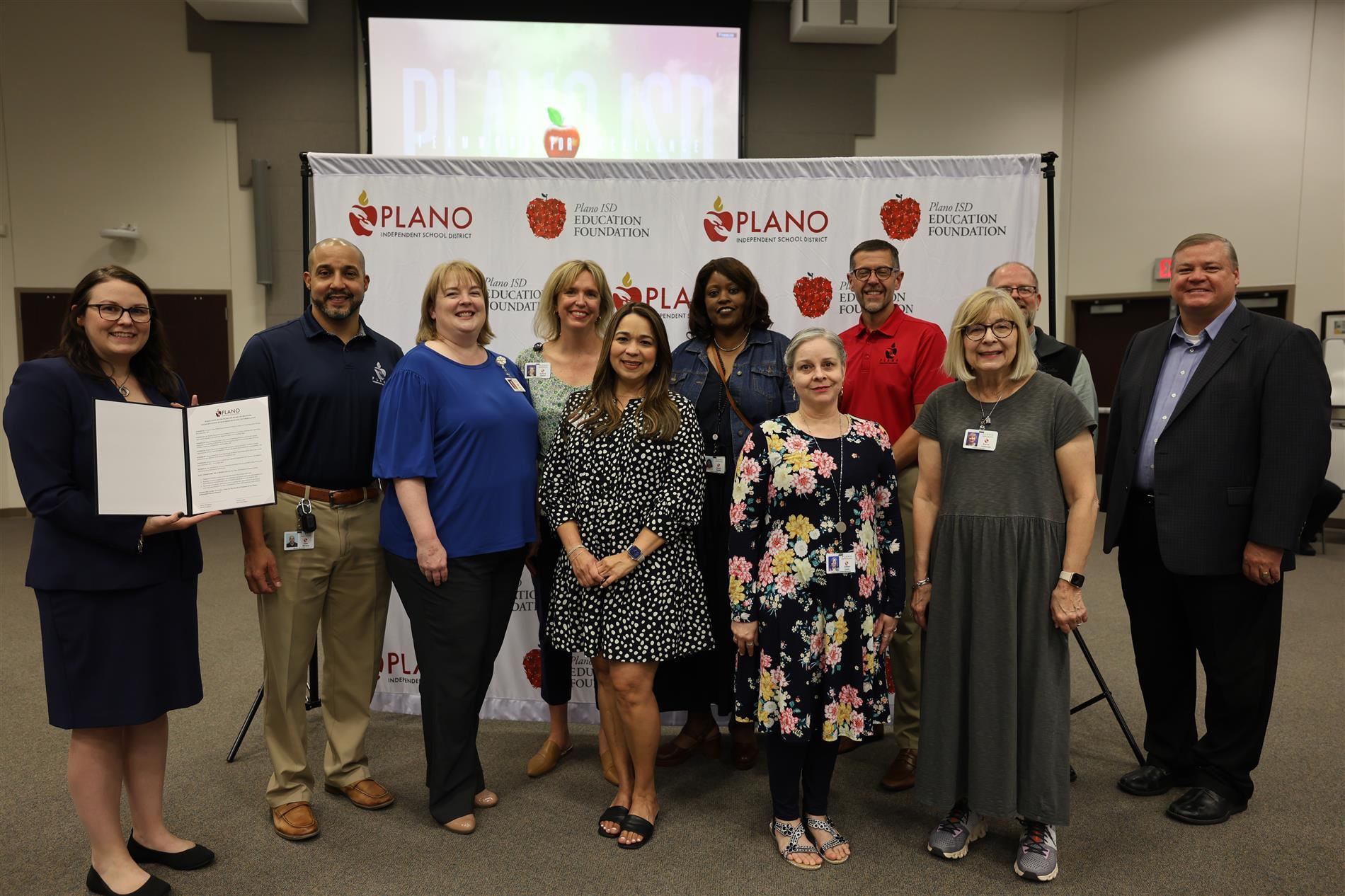 Plano ISD Human Resources team at the board meeting