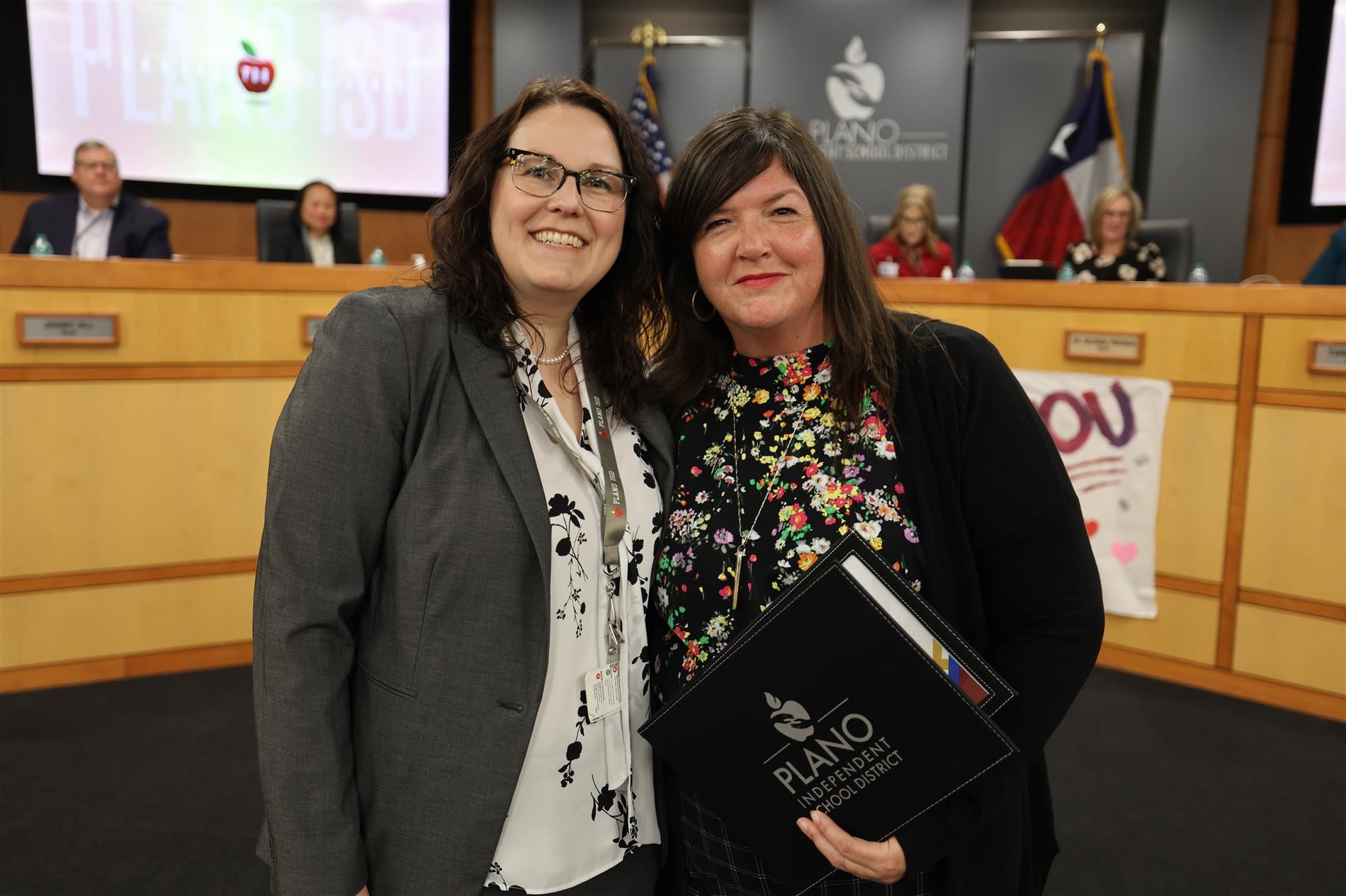 Board Vice President with Dr. Lauren Tyra with Allison Welch at the February board meeting