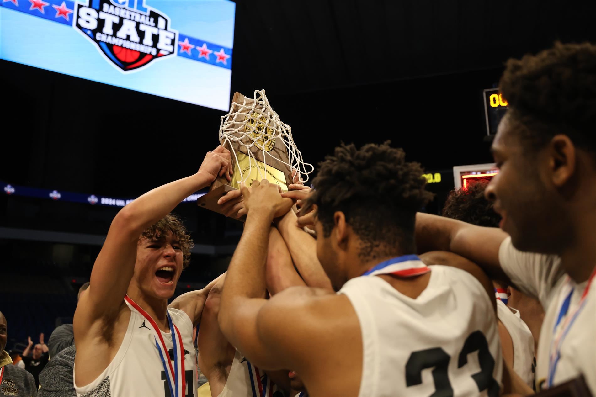 image of plano east basketball team with state championship
