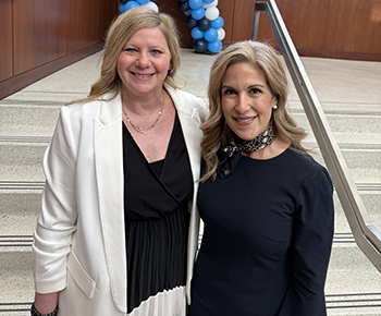  Dr. Theresa Williams standing with Richardson ISD Superintendent Tabitha Branum
