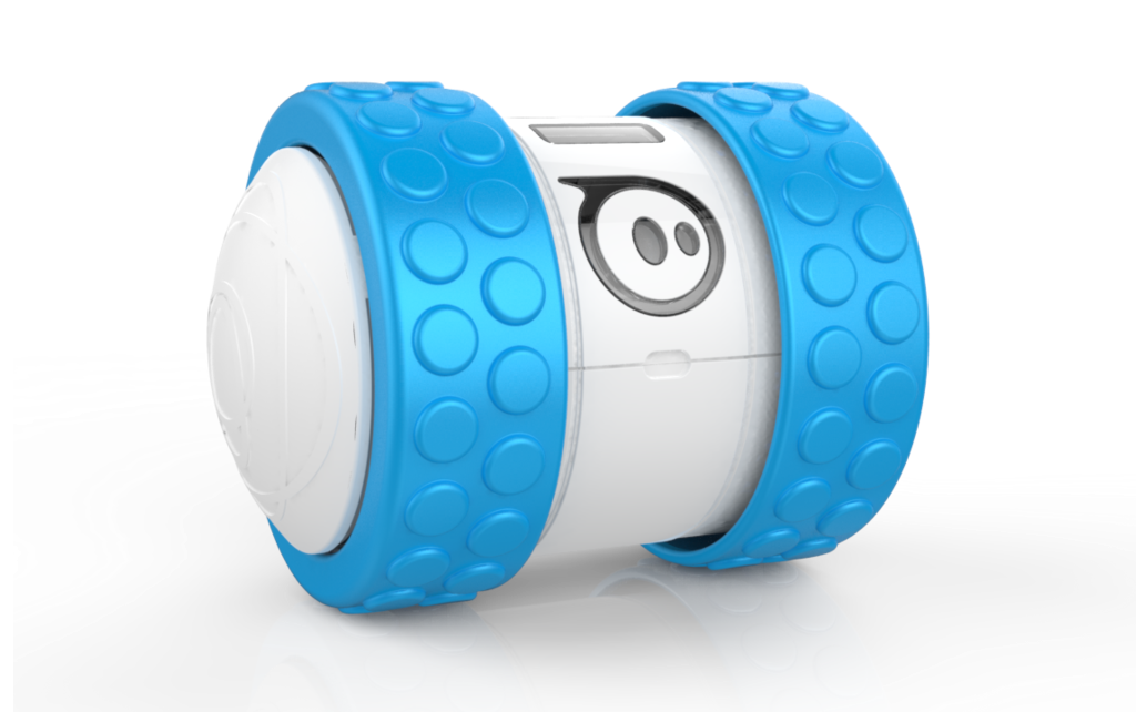 Blue and white Ollie robot 