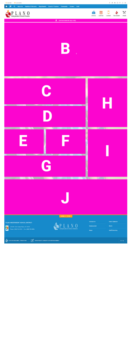 PISD Home Page Layout Map 